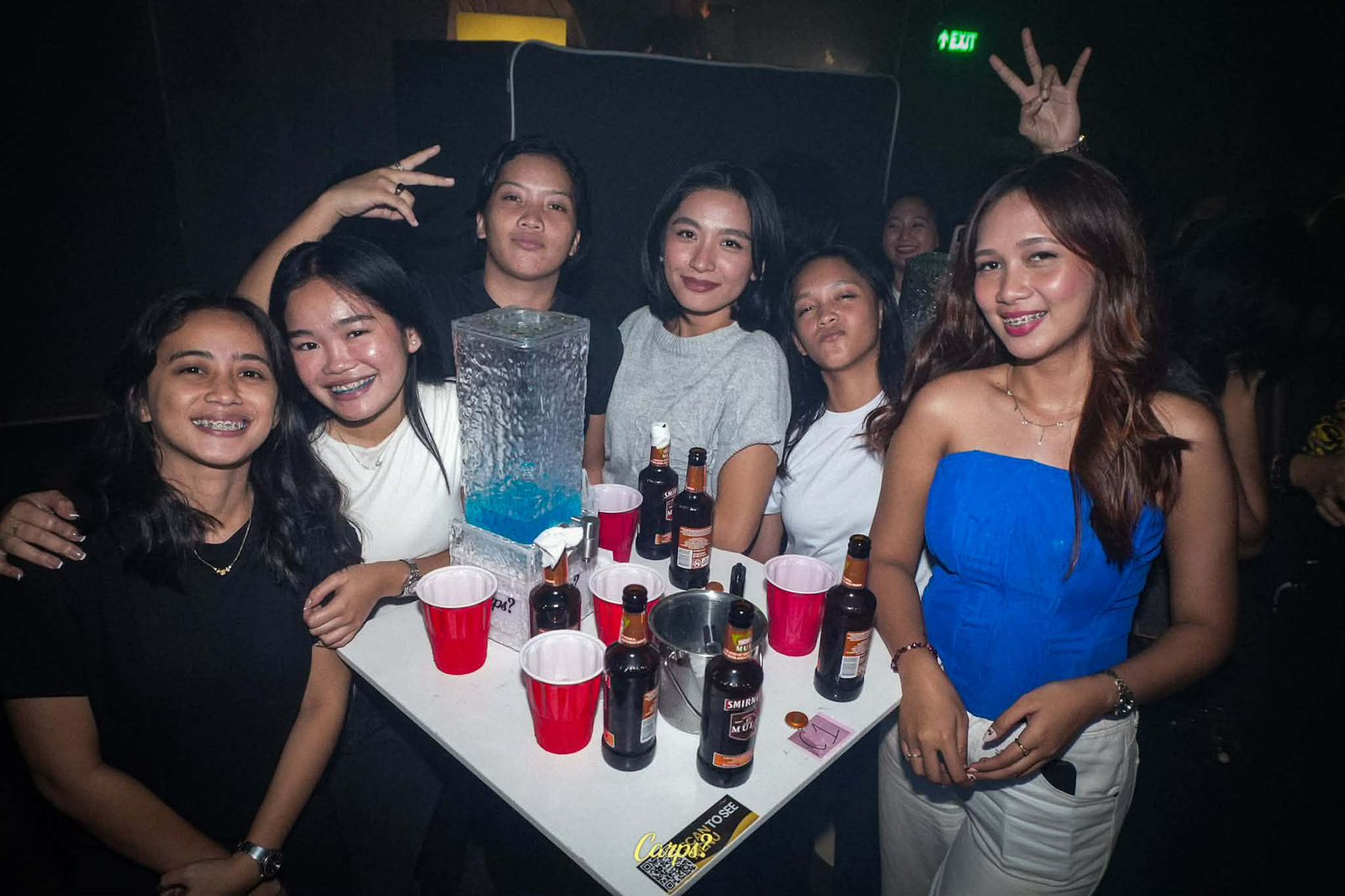 Blue drink table
